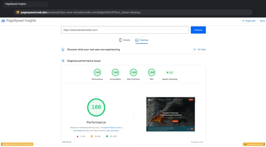 page speed insights